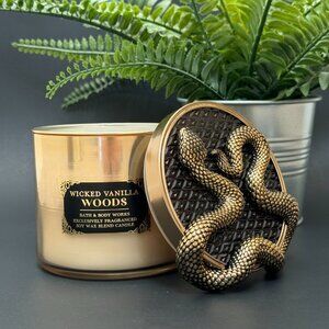 BBW Wicked Vanilla Woods Bath & Body Works 3 Wick Candle